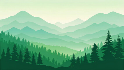 Fototapeta premium Clip art of mountain range