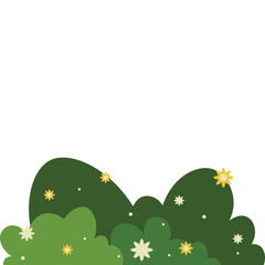Fototapeta premium Green Bush With Flower Illustration