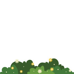 Green Bush With Flower Illustration