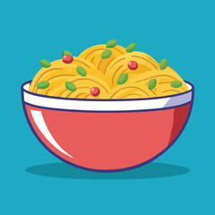 pasta on bowl vector