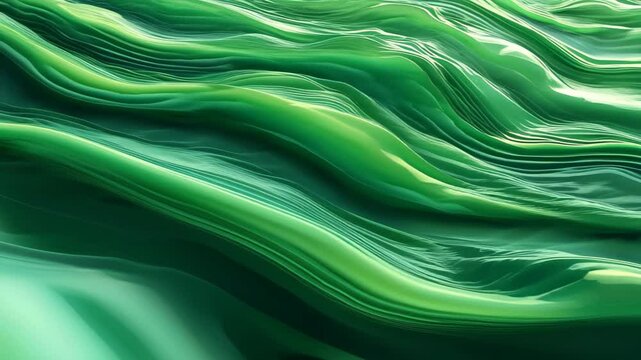 Tranquil Green Layered Abstract Background with Ripple Patterns in 4K