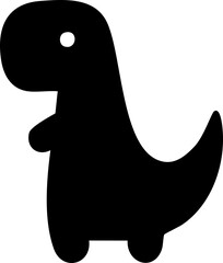 Black solid dino silhouette cute vector icon