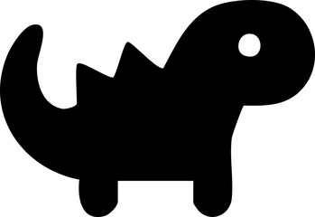 Black solid dino silhouette cute vector icon © Oksana_Latysheva