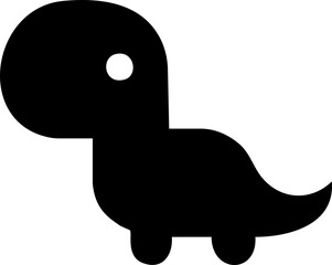 Black solid dino silhouette cute vector icon