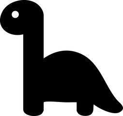 Black solid dino silhouette cute vector icon