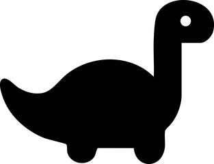 Black solid dino silhouette cute vector icon