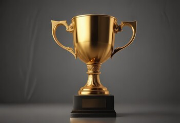 Abstract golden trophy cup vector silhouette, modern style  ,  victory,  symbol