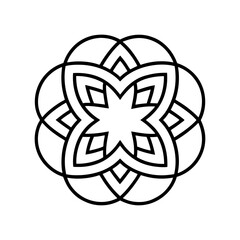 celtic knot mandala interwoven details line art vector