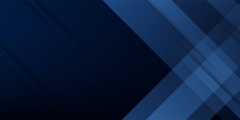 Obraz premium Abstract banner design. Shiny blue diagonal lines on dark blue background. Modern graphic.