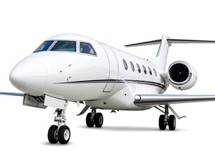 Obraz premium White Private Jet Isolated On White Showing Aircraft Exterior Details