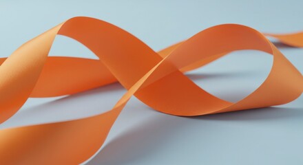 Peach ribbon in dynamic curve
