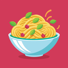 pasta on bowl vector