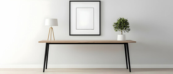 Fototapeta premium Simple Modern Minimalist Wooden Table Decor