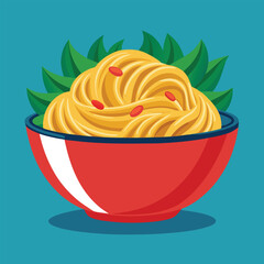 pasta on bowl vector