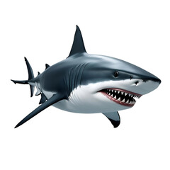 great white shark isolated
