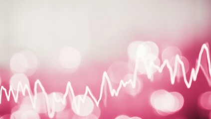 Fototapeta premium Abstract graphic with pink and white lines, bokeh