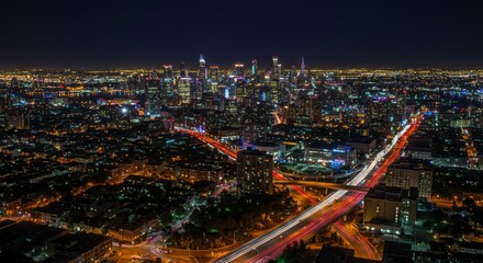 Obraz premium City lights at night, urban landscape