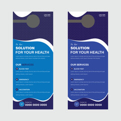 Editable Medical Door Hanger, Rack Card, DL Flyer And Banner Designs
