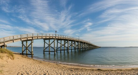 Wooden Bridge over Calm Water