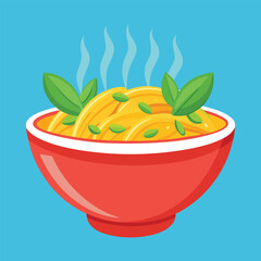 pasta on bowl vector