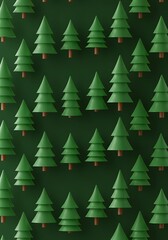 Fototapeta premium Evergreen Dream: A 3D Forest
