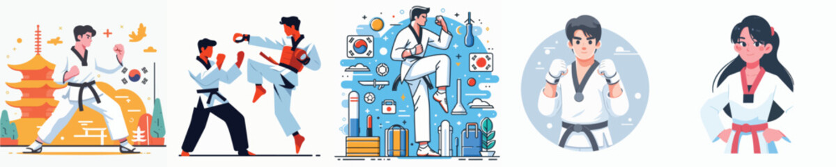 Vector of taekwondo athlete
