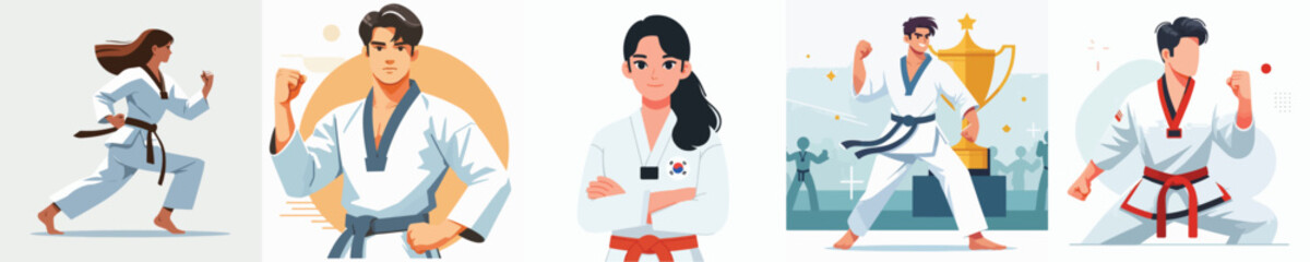 Vector of taekwondo athlete