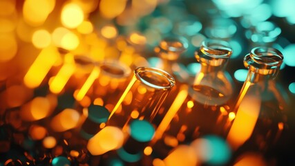 Closeup of test tubes, science, lab research