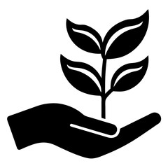 Hand holding a growing plant sprout