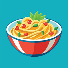 pasta on bowl vector