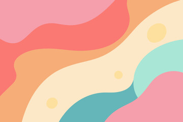 Abstract colorful wavy screen background with soft pastel colors