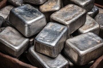 Stacked Rectangular Metal Ingots
