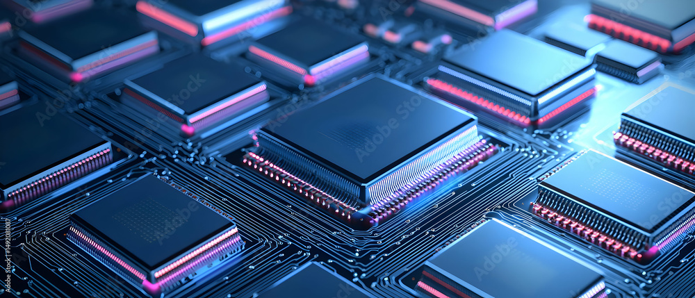 Poster close up view of circuit technology components