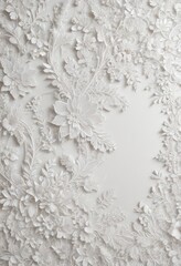 Delicate white lace overlay, intricate floral pattern, textured background ,  stationery,  home decor,  ornate