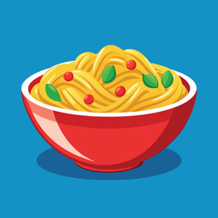 pasta on bowl vector