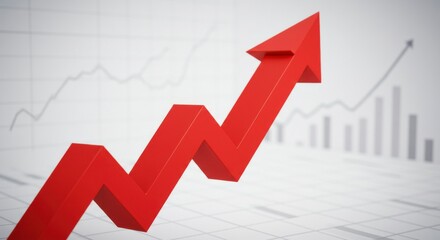 Red arrow graph upward trend