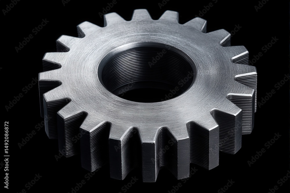 Aufkleber a close-up view of a metallic gear showcasing its intricate textures and design elements highlightin
