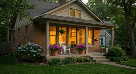 Cozy home at twilight