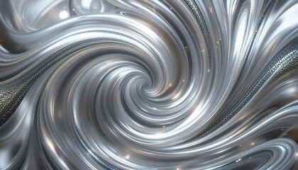 Abstract Silver Swirl with Textured Details and Reflective Light