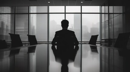 Corporate Silhouette in a Modern Office