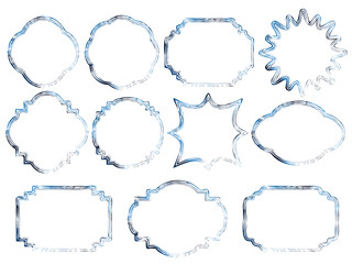 Obraz premium フレーム筆3、15青