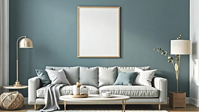 a well appointed living room is decorated with a wall finished in a gentle eucalyptus shade, providing a relaxing environment