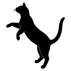 Cat jumping vector Silhouette