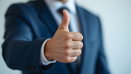 Businessman Giving Thumbs Up Success Agreement