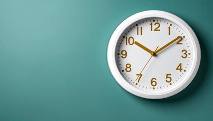 wall clock on a teal background