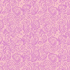 Whimsical Lavender Swirls: Abstract Line Art Pattern