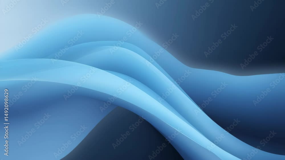 Poster calming abstract background: smooth blue gradient with soft variations in light and dark tones