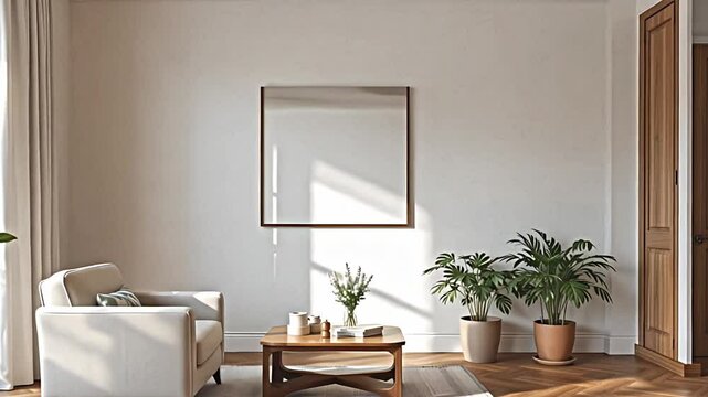 an airy and bright living room embraces a modern aesthetic with touches of warmth. a comfortable armchair, crafted with clean lines, invites relaxation next to a subtly designed coffee table