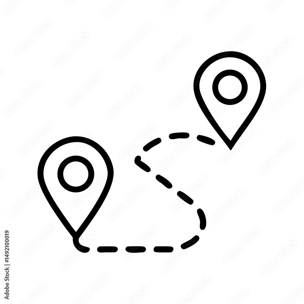 Poster simple route map, for navigation apps