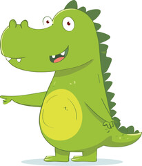 Obraz premium Dinosaur Cartoon Mascot Illustration Character Vector Clip-art Hand-drawn Logo Design